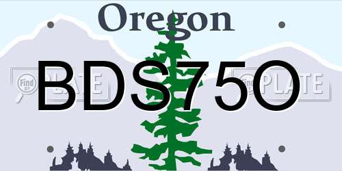 BDS75O Oregon License Plate
