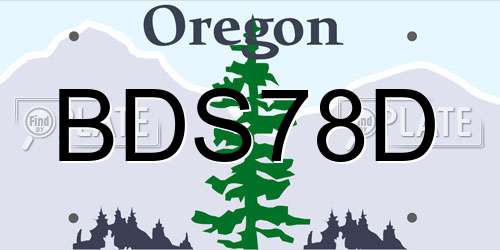 BDS78D Oregon License Plate