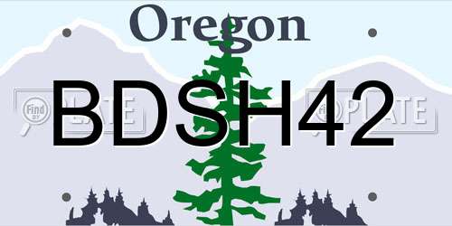 BDSH42 Oregon License Plate