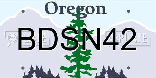 BDSN42 Oregon License Plate