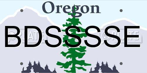 BDSSSSE Oregon License Plate