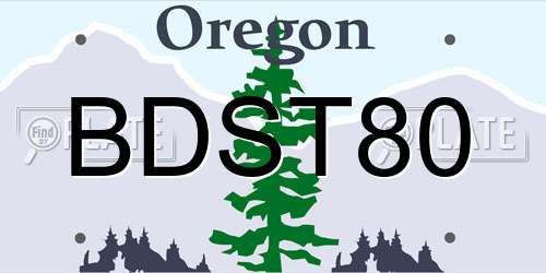 BDST80 Oregon License Plate