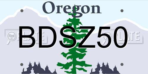 BDSZ50 Oregon License Plate