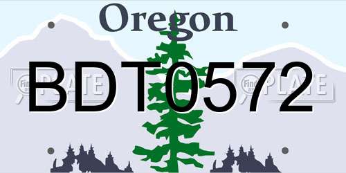 BDT0572 Oregon License Plate