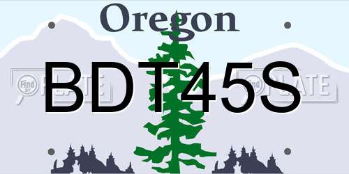 BDT45S Oregon License Plate