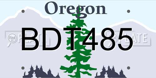 BDT485 Oregon License Plate