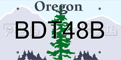BDT48B Oregon License Plate