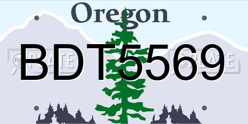 BDT5569 Oregon License Plate