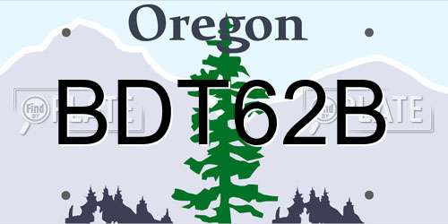 BDT62B Oregon License Plate