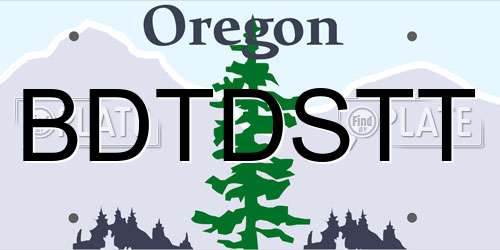 BDTDSTT Oregon License Plate