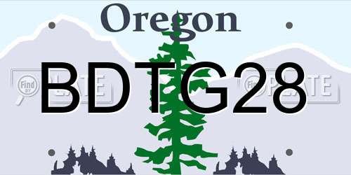 BDTG28 Oregon License Plate