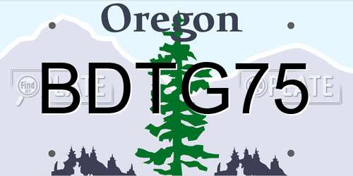 BDTG75 Oregon License Plate