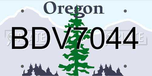 BDV7044 Oregon License Plate