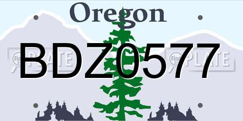 BDZ0577 Oregon License Plate