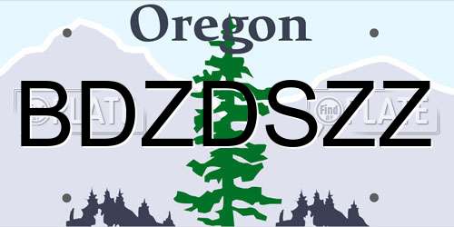 BDZDSZZ Oregon License Plate