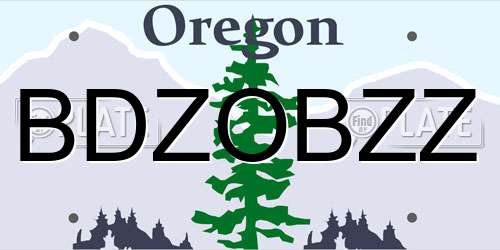 BDZOBZZ Oregon License Plate