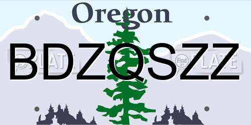 BDZQSZZ Oregon License Plate