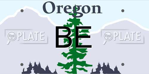 BE Oregon License Plate