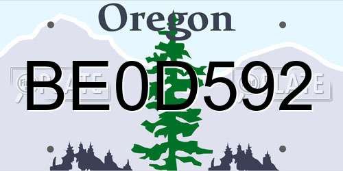 BE0D592 Oregon License Plate
