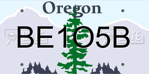 BE1O5B Oregon License Plate
