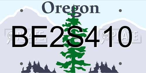 BE2S410 Oregon License Plate
