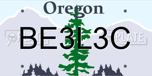 BE3L3C Oregon License Plate