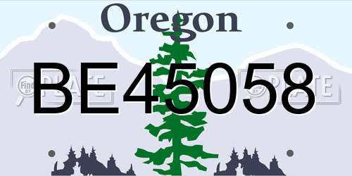 BE45058 Oregon License Plate