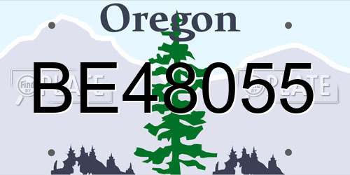 BE48055 Oregon License Plate
