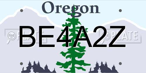 BE4A2Z Oregon License Plate