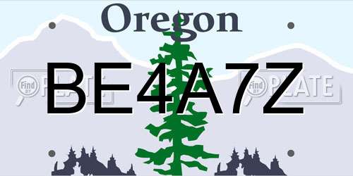 BE4A7Z Oregon License Plate