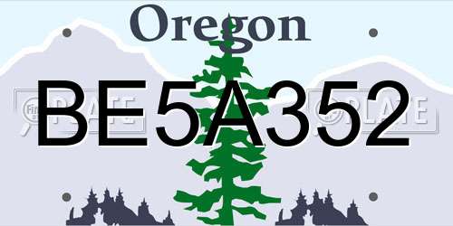BE5A352 Oregon License Plate