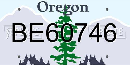 BE60746 Oregon License Plate
