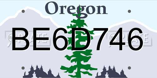 BE6D746 Oregon License Plate