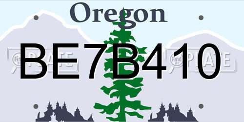 BE7B410 Oregon License Plate
