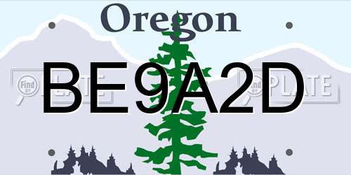 BE9A2D Oregon License Plate