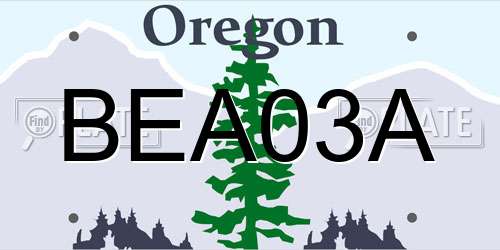 BEA03A Oregon License Plate