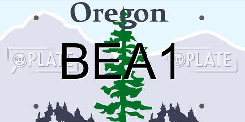 BEA1 Oregon License Plate