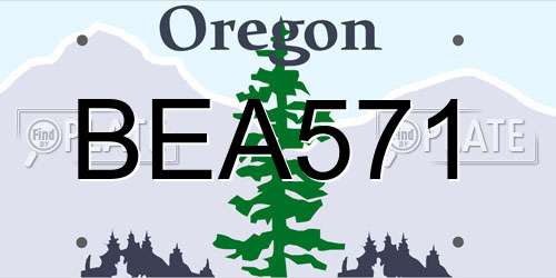 BEA571 Oregon License Plate