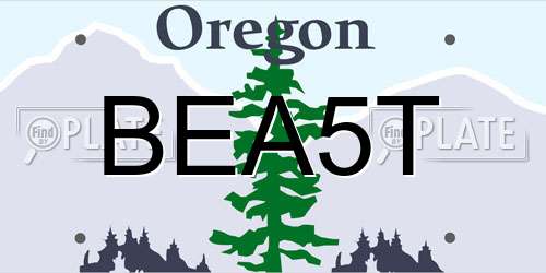 BEA5T Oregon License Plate
