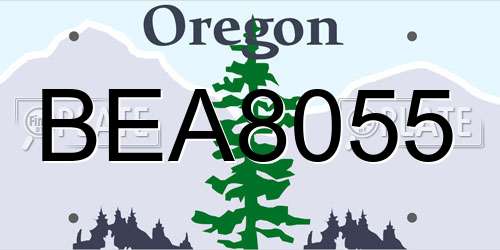 BEA8055 Oregon License Plate