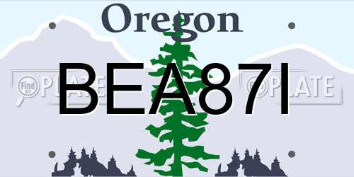 BEA87I Oregon License Plate