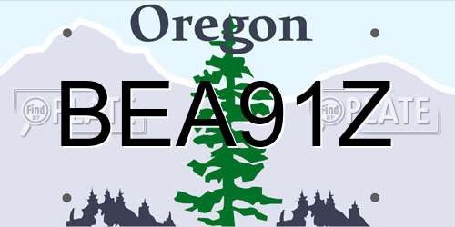 BEA91Z Oregon License Plate