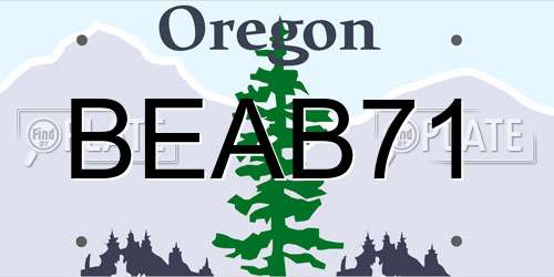 BEAB71 Oregon License Plate