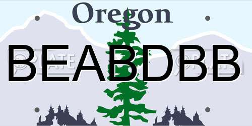BEABDBB Oregon License Plate