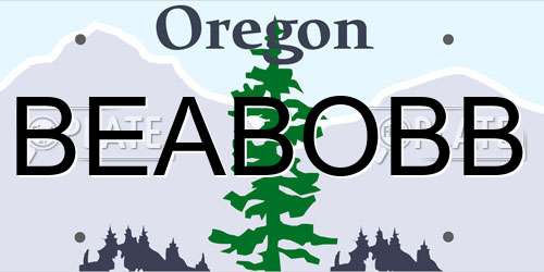 BEABOBB Oregon License Plate