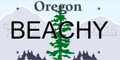 BEACHY Oregon License Plate