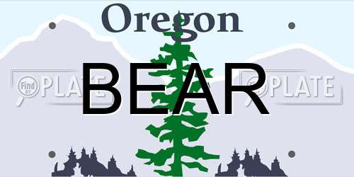 BEAR Oregon License Plate