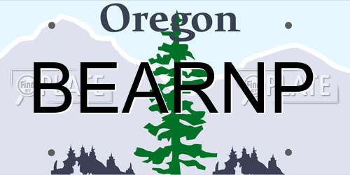 BEARNP Oregon License Plate