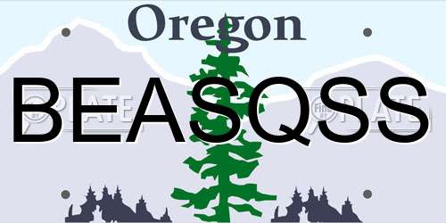 BEASQSS Oregon License Plate