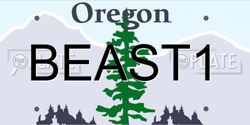 BEAST1 Oregon License Plate